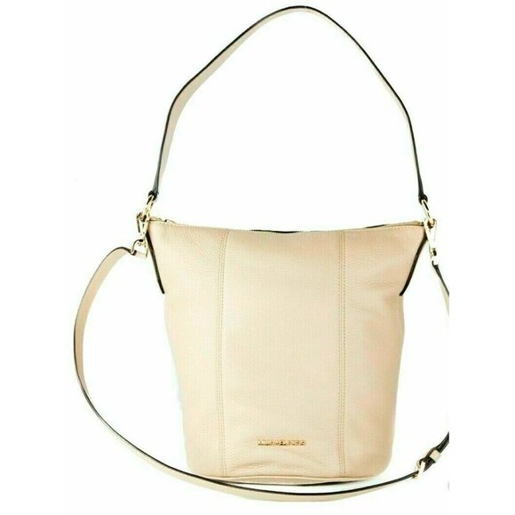 Michael Kors Brooke Bucket Messenger Bag Ivory Leather  S Michael Kors Brooke Bucket Messenger Bag Ivory Leather 35T0G0KM8L NWT $378 FS